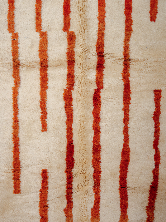 M'rirt's Abstract Lined Peach Hand-Knot