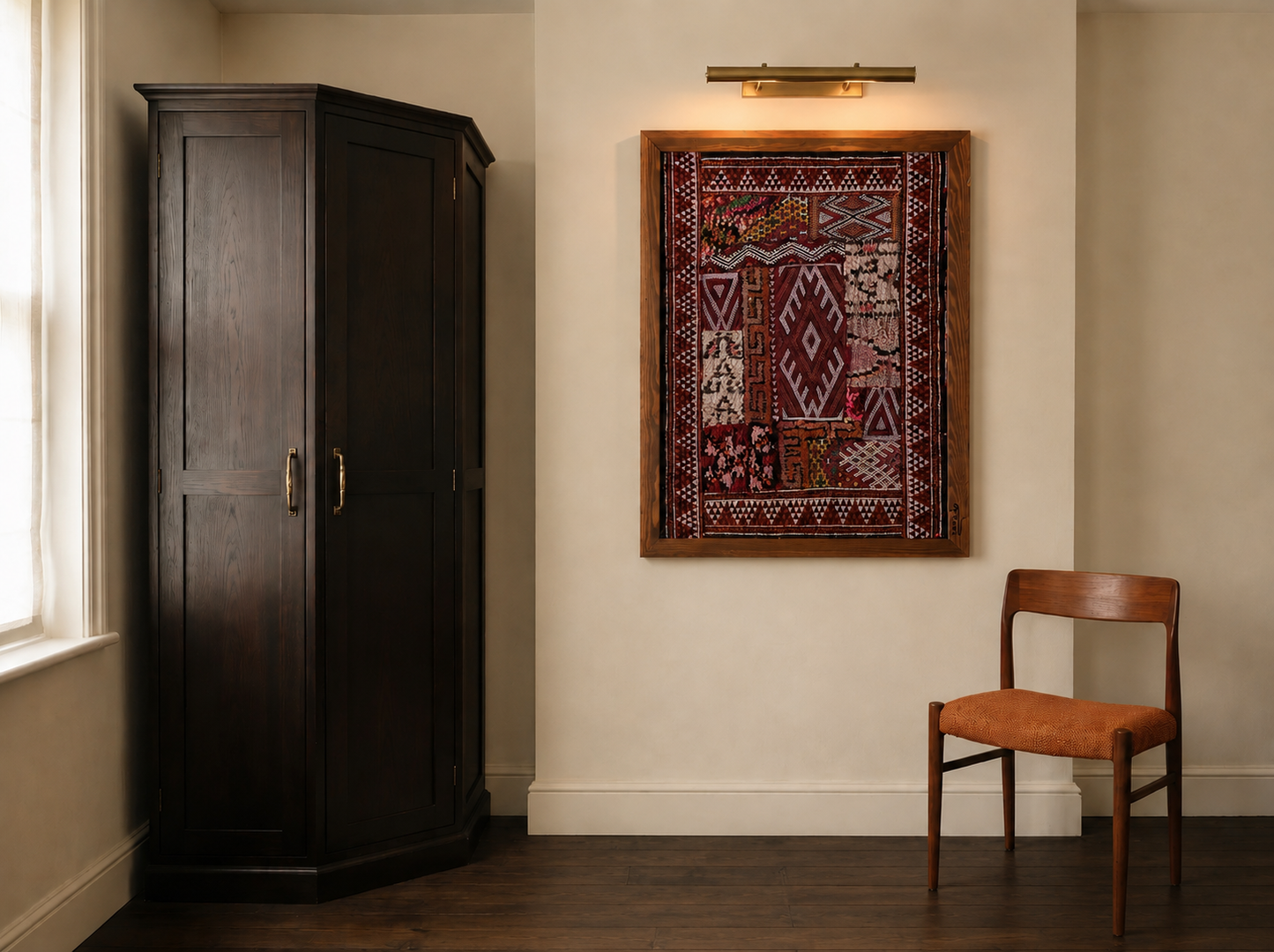 Nila- Œuvre Murale Encadrée en Tapis Marocains