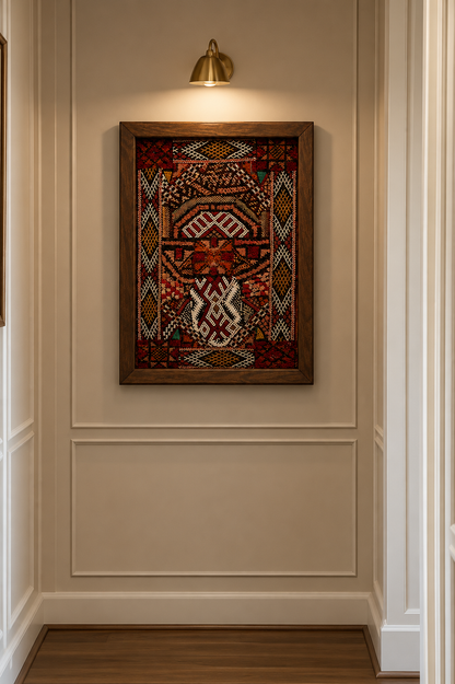 Syndia- Œuvre Murale Encadrée en Tapis Marocains