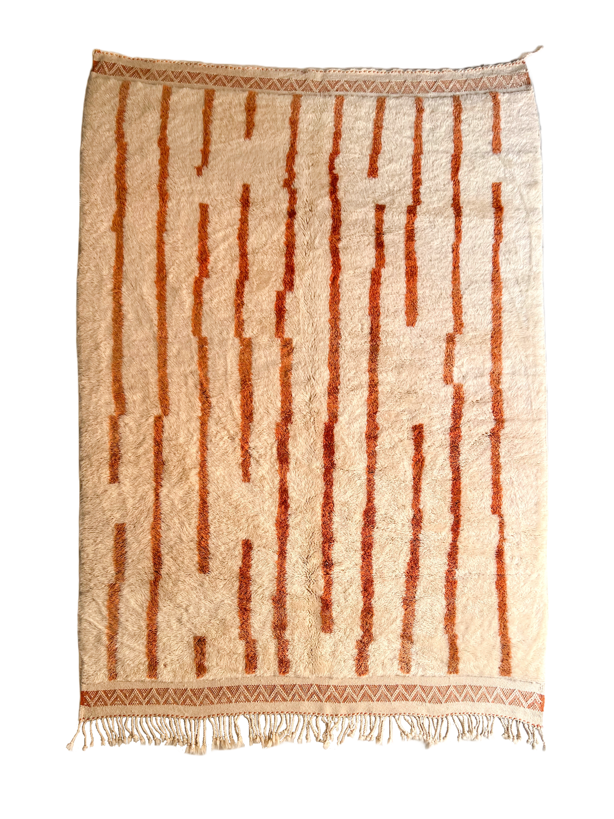 M'rirt's Abstract Lined Peach Hand-Knot